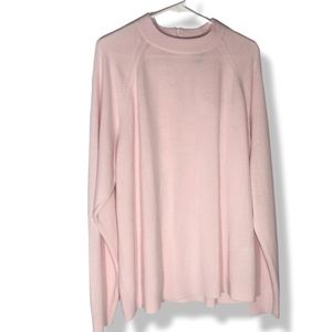 EUC Karen Scott Woman Size 3X Pastel Pink Mock Neck Long Sleeve Sweater